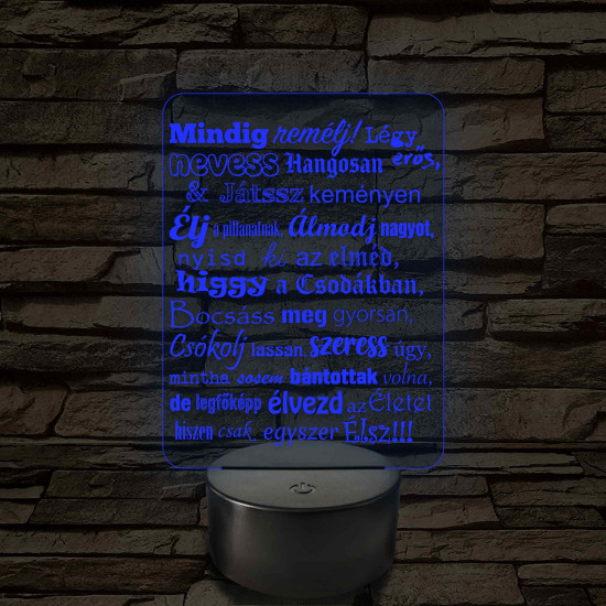 Életfilozófia – 7 színű, színváltós LED lámpa