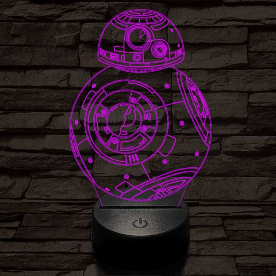 BB-8 7 színű led lámpa 