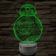 BB-8 7 színű led lámpa 