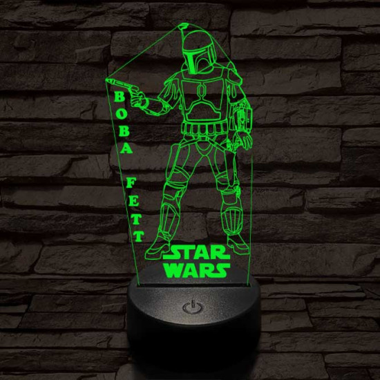 Boba Fett 7 színű led lámpa 