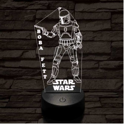 Boba Fett 7 színű led lámpa 