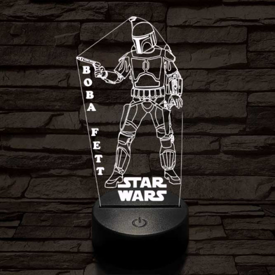 Boba Fett 7 színű led lámpa 