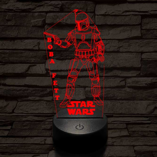Boba Fett 7 színű led lámpa 