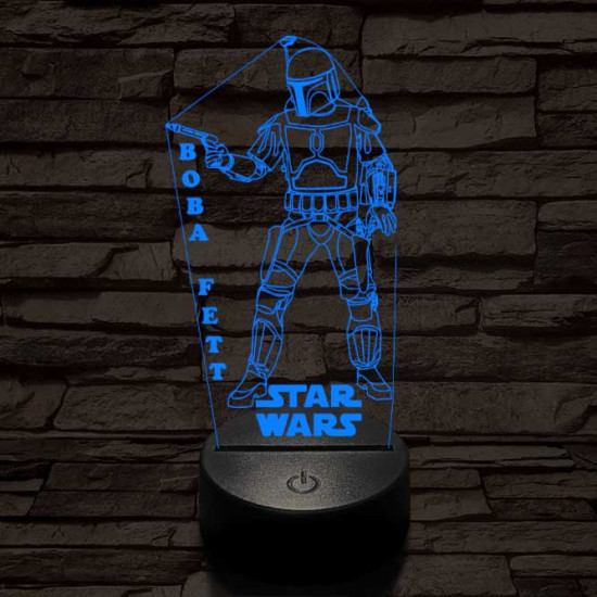 Boba Fett 7 színű led lámpa 