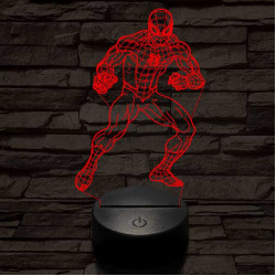 Támadó pókember 7 színű 3D led lámpa