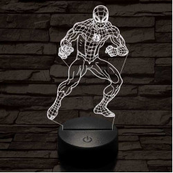 Támadó pókember 7 színű 3D led lámpa