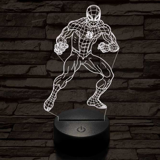 Támadó pókember 7 színű 3D led lámpa