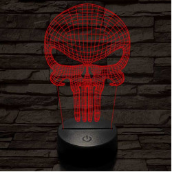 Punisher-szimbólum 3D led lámpa