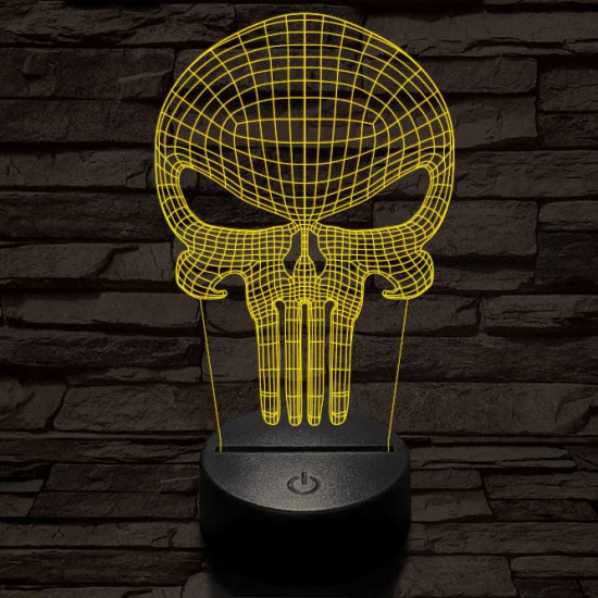Punisher-szimbólum 3D led lámpa