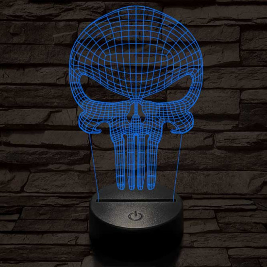 Punisher-szimbólum 3D led lámpa