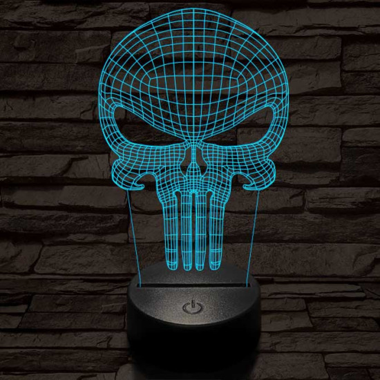 Punisher-szimbólum 3D led lámpa