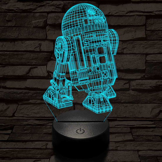 R2D2 7 színű  3D led lámpa