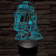 R2D2 a robot 7 színű 3D led lámpa