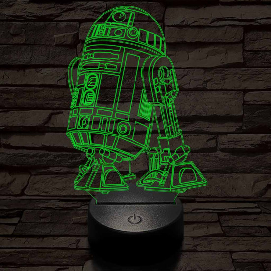 R2D2 a robot 7 színű 3D led lámpa