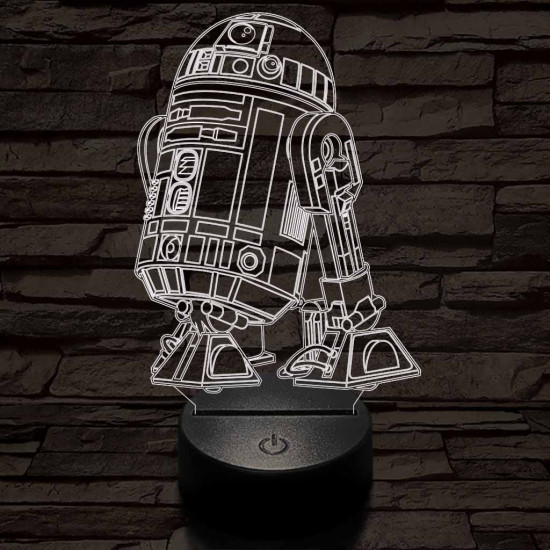 R2D2 a robot 7 színű 3D led lámpa