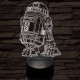 R2D2 a robot 7 színű 3D led lámpa