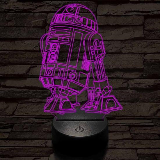 R2D2 a robot 7 színű 3D led lámpa