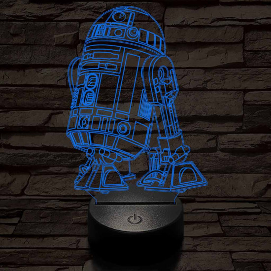 R2D2 a robot 7 színű 3D led lámpa