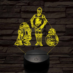 R2D2-Aranyember-BB8 színű 3D led lámpa