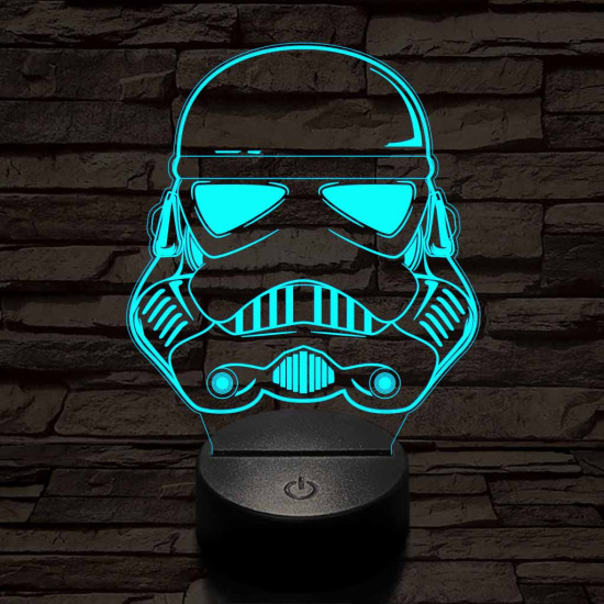 Rohamosztagos-fej-01 7 színű 3D led lámpa