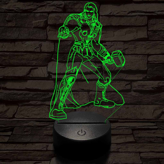 Thor 7 színű 3D led lámpa