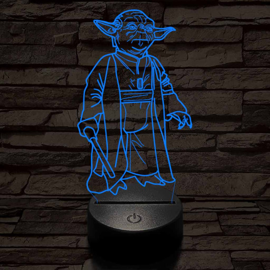 Yoda a mester 7 színű  3D led lámpa