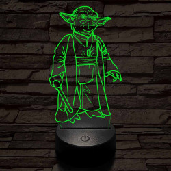 Yoda a mester 7 színű  3D led lámpa
