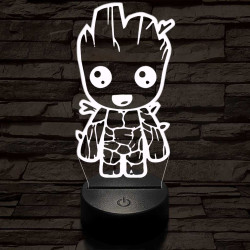 Bosszúállók Groot 7 színű 3D led lámpa