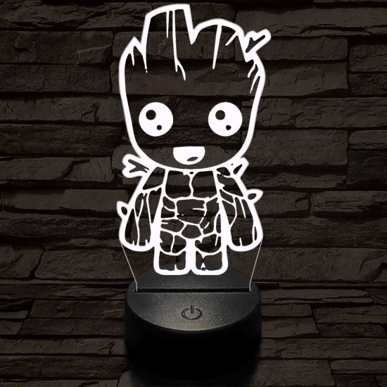 Bosszúállók Groot 7 színű 3D led lámpa
