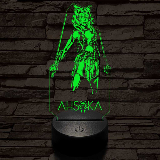 Ahsoka 7 színű  3D led lámpa