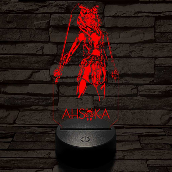 Ahsoka 7 színű  3D led lámpa