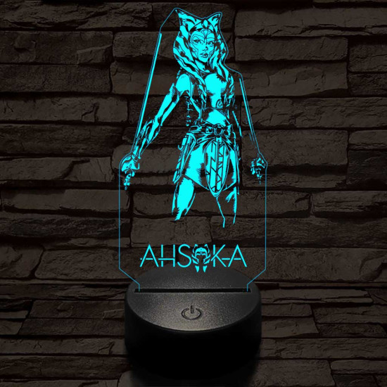 Ahsoka 7 színű  3D led lámpa