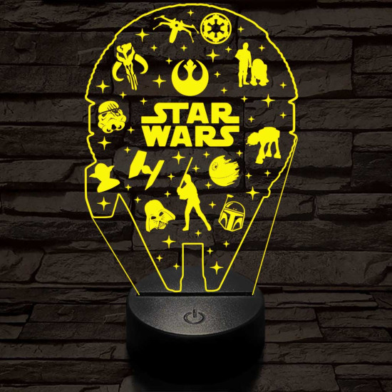 Csillagok háborúja csoport 3D led lámpa