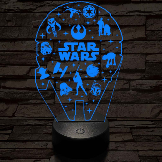 Csillagok háborúja csoport 3D led lámpa