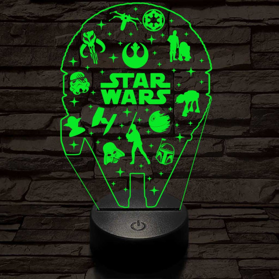 Csillagok háborúja csoport 3D led lámpa
