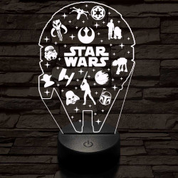 Csillagok háborúja csoport 3D led lámpa