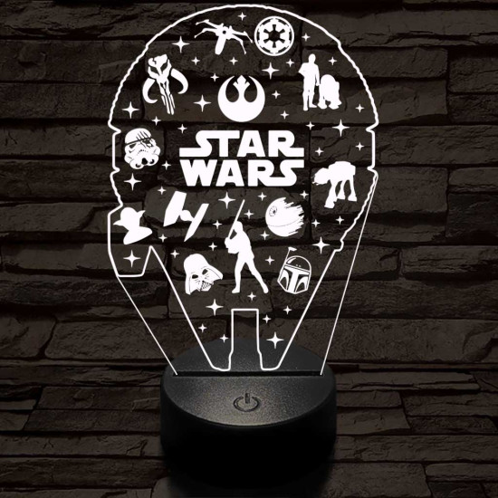 Csillagok háborúja csoport 3D led lámpa