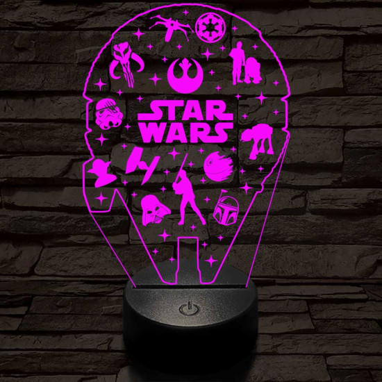 Csillagok háborúja csoport 3D led lámpa