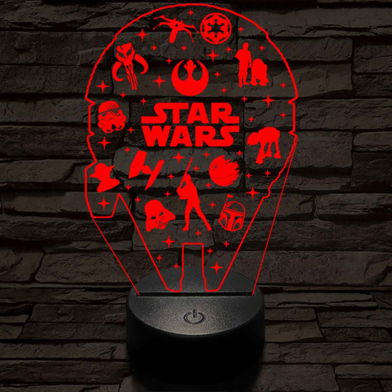 Csillagok háborúja csoport 3D led lámpa