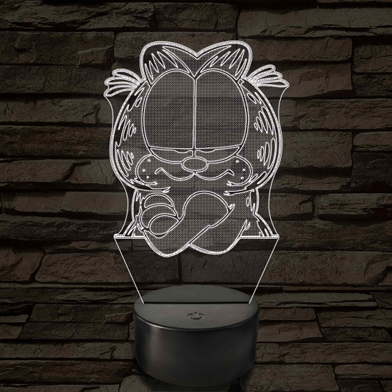 Garfield morcos 7 színű  3D led lámpa