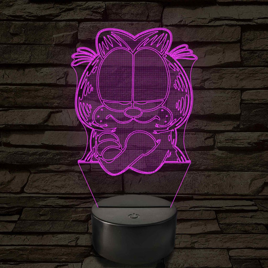 Garfield morcos 7 színű  3D led lámpa