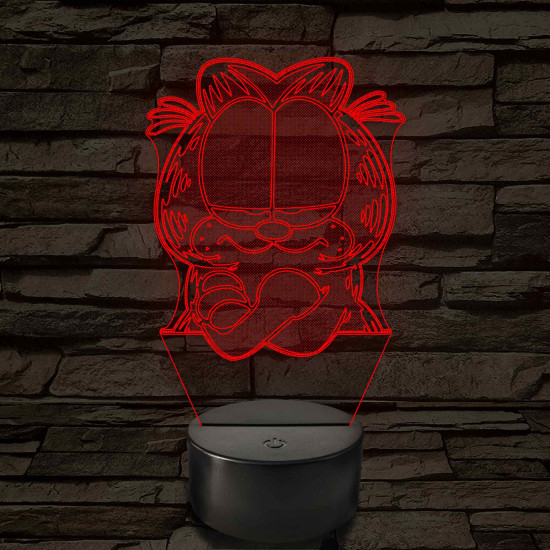 Garfield morcos 7 színű  3D led lámpa