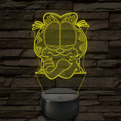Garfield morcos 7 színű  3D led lámpa