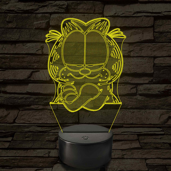 Garfield morcos 7 színű  3D led lámpa