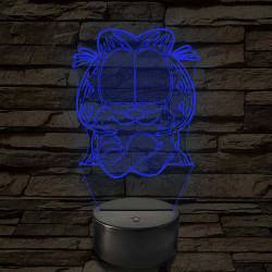 Garfield morcos 7 színű  3D led lámpa