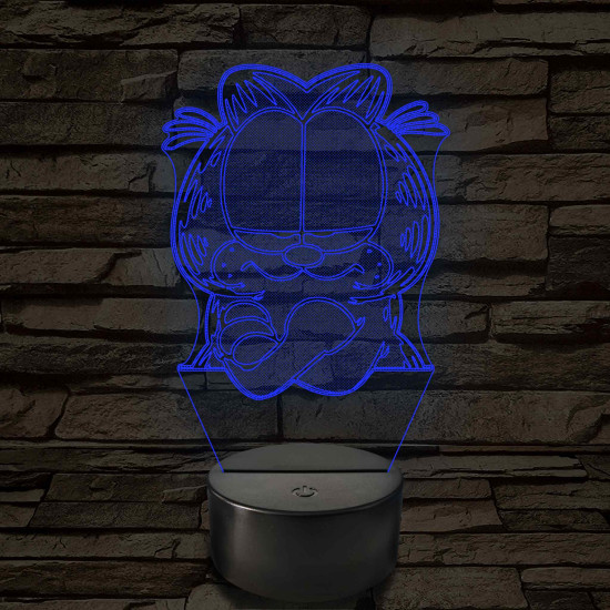 Garfield morcos 7 színű  3D led lámpa