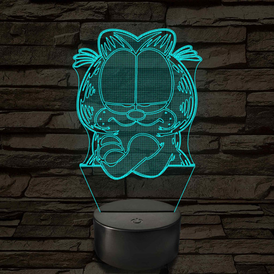 Garfield morcos 7 színű  3D led lámpa