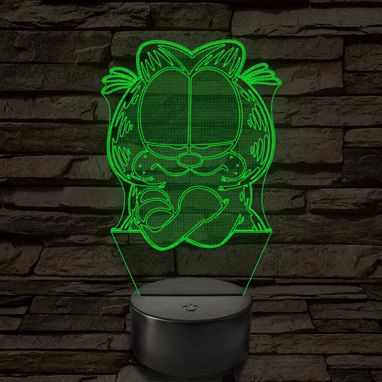 Garfield morcos 7 színű  3D led lámpa