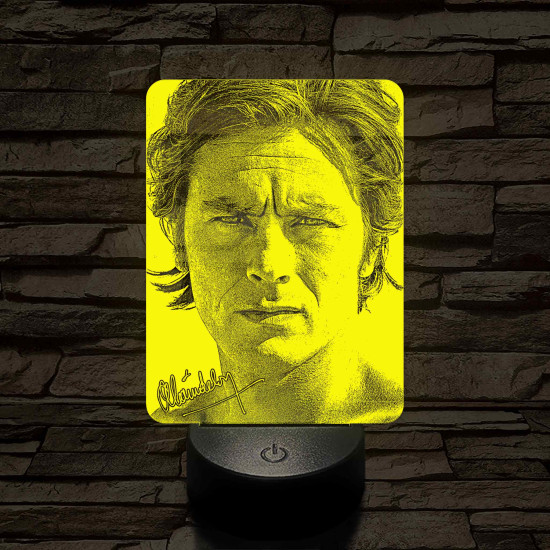 Alain Delon 7 színű  3D led lámpa