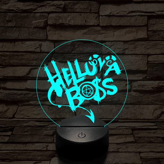Helluva Boss logó 7 színű 3D led lámpa